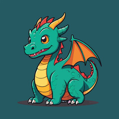 vector of cute dragon
