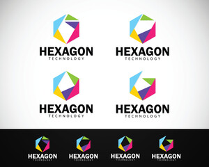 hexagon logo creative design modern business design concept icon technology