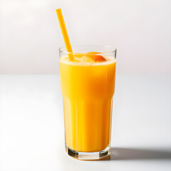 Isolated glass of fresh orange juice, a cold and sweet citrus beverage, perfect for a healthy and refreshing breakfast or anytime drink,Generative Ai