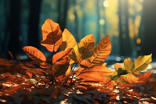 autumn fall leaves background cinematic
