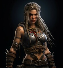 fearless female barbarian warrior