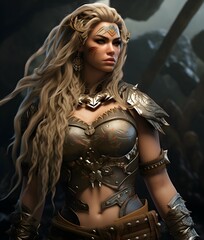 fearless female barbarian warrior