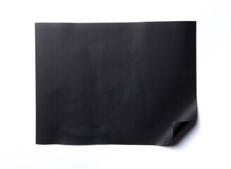 Black paper poster texture isolated on white background