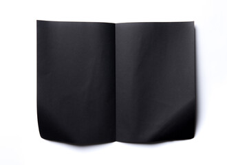 Black paper poster texture isolated on white background