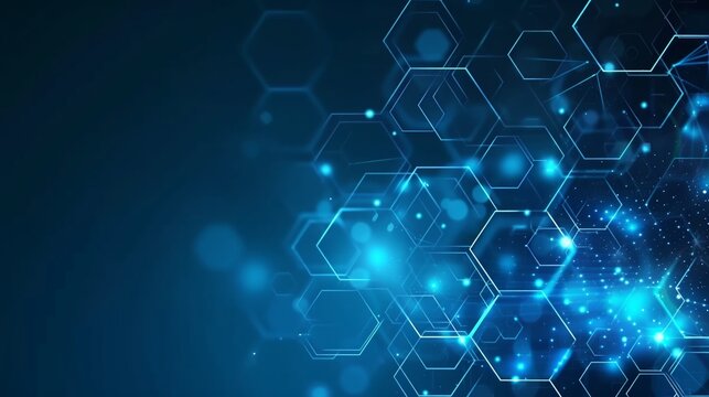 Abstract blue hexagon background. Technology and science concept.