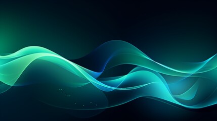 Abstract digital background with blue and green waves. Vector illustration for your design