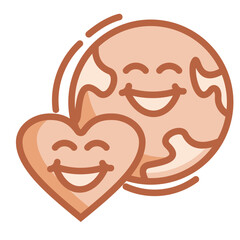 Earth And Heart Icon