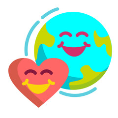 Earth And Heart Icon