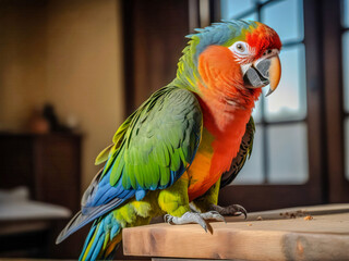 Close-up photo of a macaw parrot