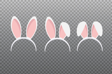 bunny ear headband in vector - obrazy, fototapety, plakaty