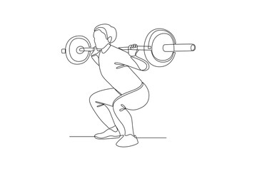 One continuous line drawing of Sports concept. Doodle vector illustration in simple linear style.