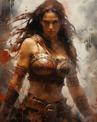 female barbarian warrior in all her glory