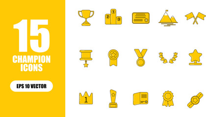 Fototapeta premium Champion Icon Illustration Collection