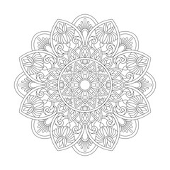 Relaxation Floral Mandala Coloring Book Page for kdp Book Interior