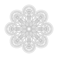 Ornamen Swirling Bliss Mandala Coloring Book Page for kdp Book Interior