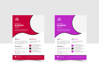 creative corporate multipurpose minimal official business flyer template design set with blue, orange,Magenta, Black and yellow color with logo and pictuer.digital marketing agency flyer Brochure.