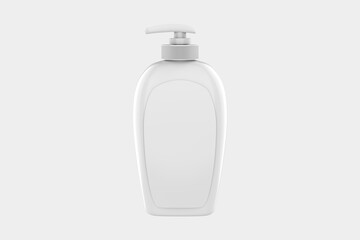 Moisturising Cream Or Hand Wash Bottle with Pump Mockup Isolated On white background. 3d illustration