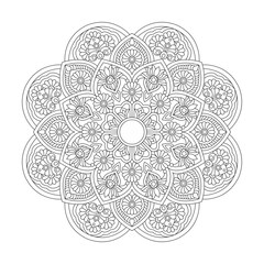  Peaceful Whirlwind Mandala Coloring Book Page for kdp Book Interior