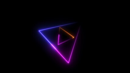 Fototapeta premium Abstract beautiful neon line triangle frame loading background illustration 4k.