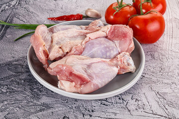 Raw turkey shoulder wing for cooking