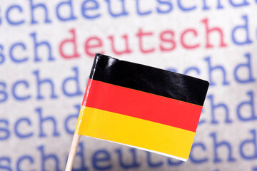 Flagge von Deutschland und die deutsche Sprache