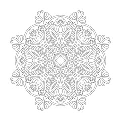 Ethnic Swirling Bliss Mandala Coloring Book Page for kdp Book Interior