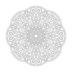 Attractive Abstract Mandala Coloring Book Page for kdp Book Interior