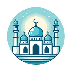 vector mosque design on white background