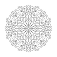 Fototapeta premium Attractive Decoration Mandala Coloring Book Page for kdp Book Interior