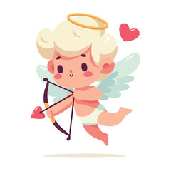 vector flat valentines day cupid characters collection