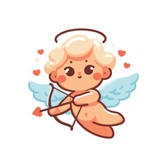 vector flat valentines day cupid characters collection