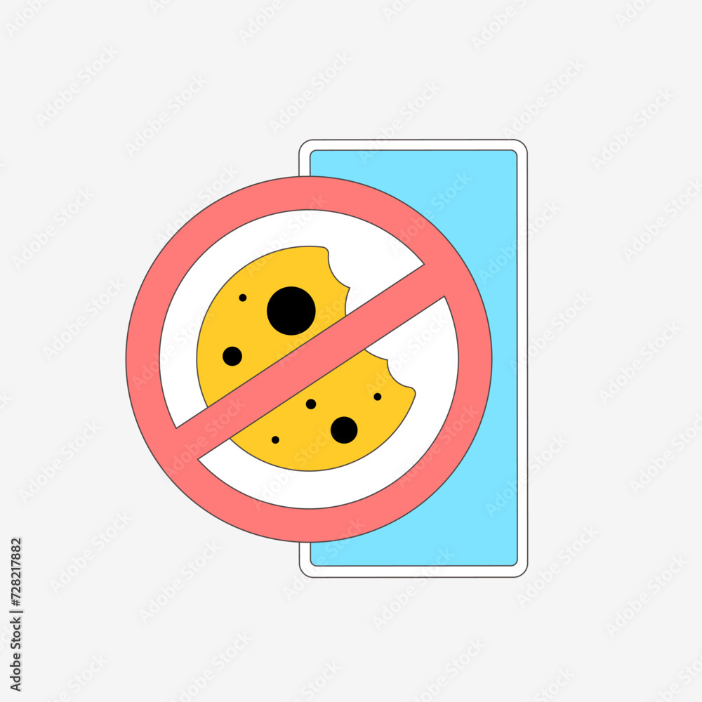 Poster prioritize user privacy with the cookieless vector icon. explore alternative ad tracking methods for