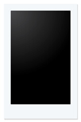 image vertical. white rectangle with black inside, complete with shadow. Pattern vector illustration Picture frame with copy space or empty. transparent background png
