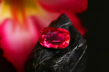 Ruby Red Rose Glistens on a Velvet Black Canvas, Capturing Love and Elegance with Drops of Beauty...