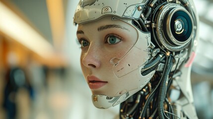 Fototapeta premium アンドロイド女性,Generative AI AI画像