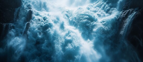 Obraz premium Water: The Mesmerizing Flow of Water Down a Majestic Waterfall