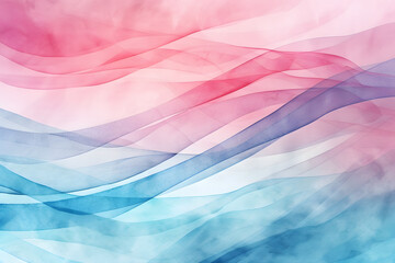 Abstract pink blue wavy watercolor