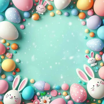 easter bunny with easter eggs