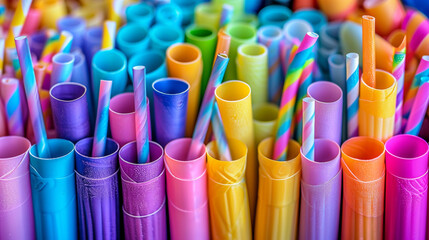 colorful drinking straws