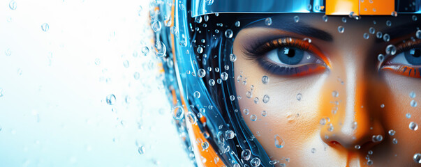 Close-Up of a Person With a Helmet On