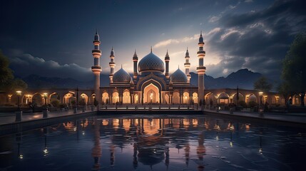 Naklejka premium mosque at night