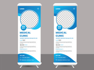 Medical clinic corporate rollup banner design templated