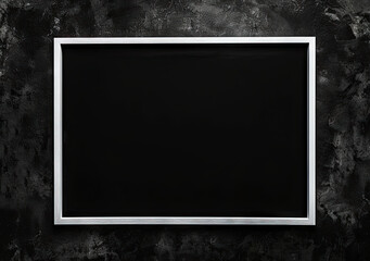 white border frame on black background blank template mockup chalkboard blackboard
