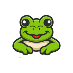 Obraz premium frog mascot vector illustration an isolated white background