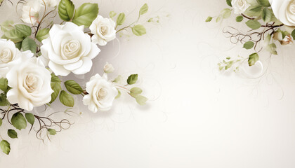 Background with white roses.