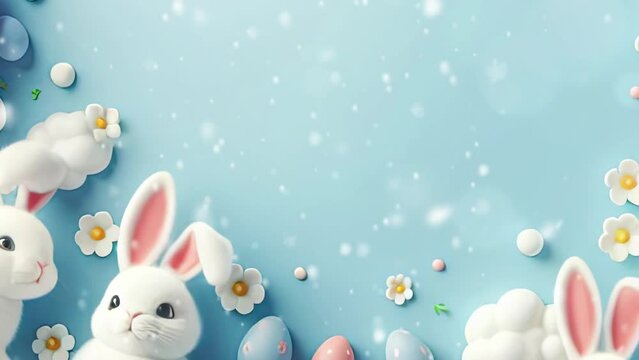 easter bunny with easter eggs