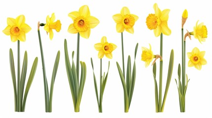Obraz premium daffodils on white background.