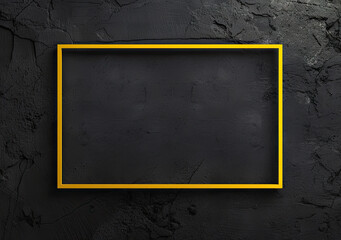 yellow border frame on black background blank template mockup chalkboard blackboard
