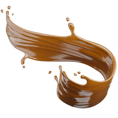 3d render of realistic chocolate splash isolated.