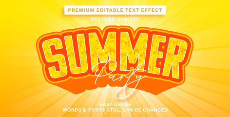 editable text effect summer party